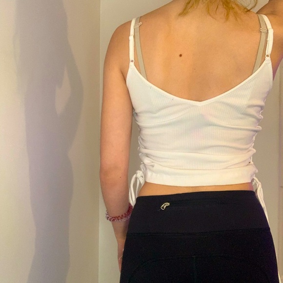 AMBIANCE - White Drawstring Side Cropped Tank - Picture 3 of 3